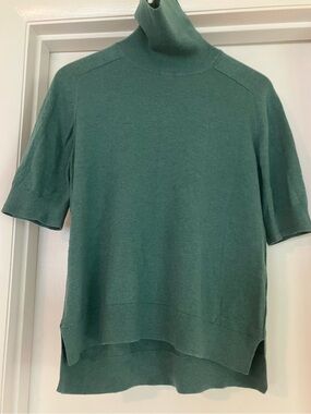 Everlane Short-Sleeve Turtleneck Sweater, cotton/wool, size Large